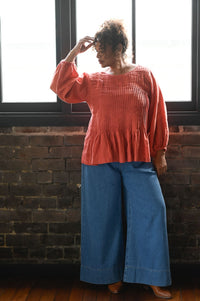 lazybones amelia linen top burnt orange
