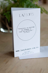 Lazybones card, Creativity quote