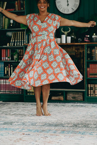 circular skirt dress allegra in aloha print