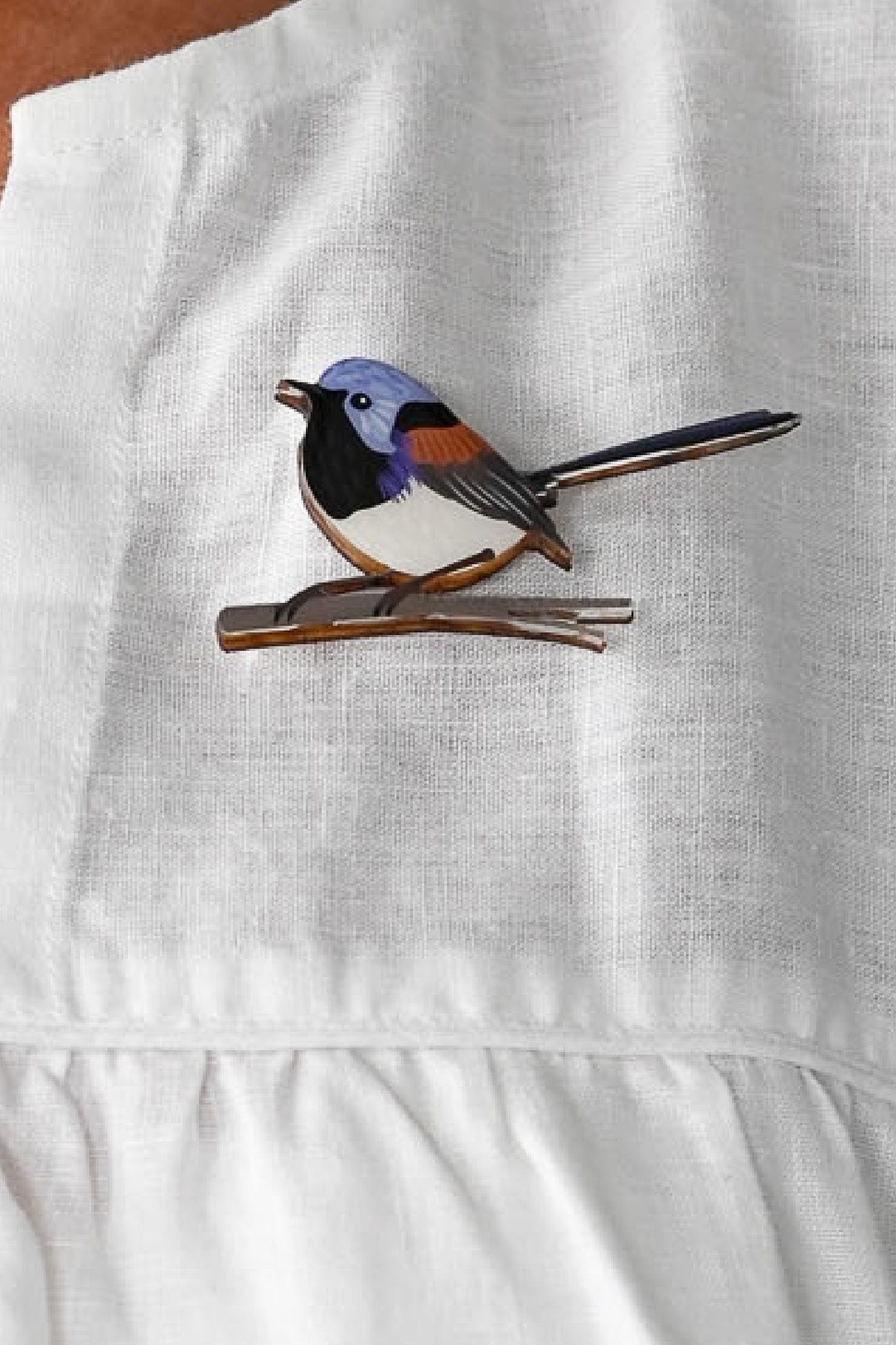 Variegated Fairy Wren Brooch