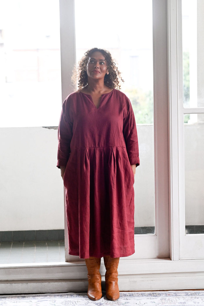 harley midi winter linen dress
