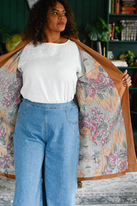 jenna winter linen jacket with floral lining 2