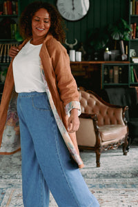 jenna winter linen jacket and ollie denim pants