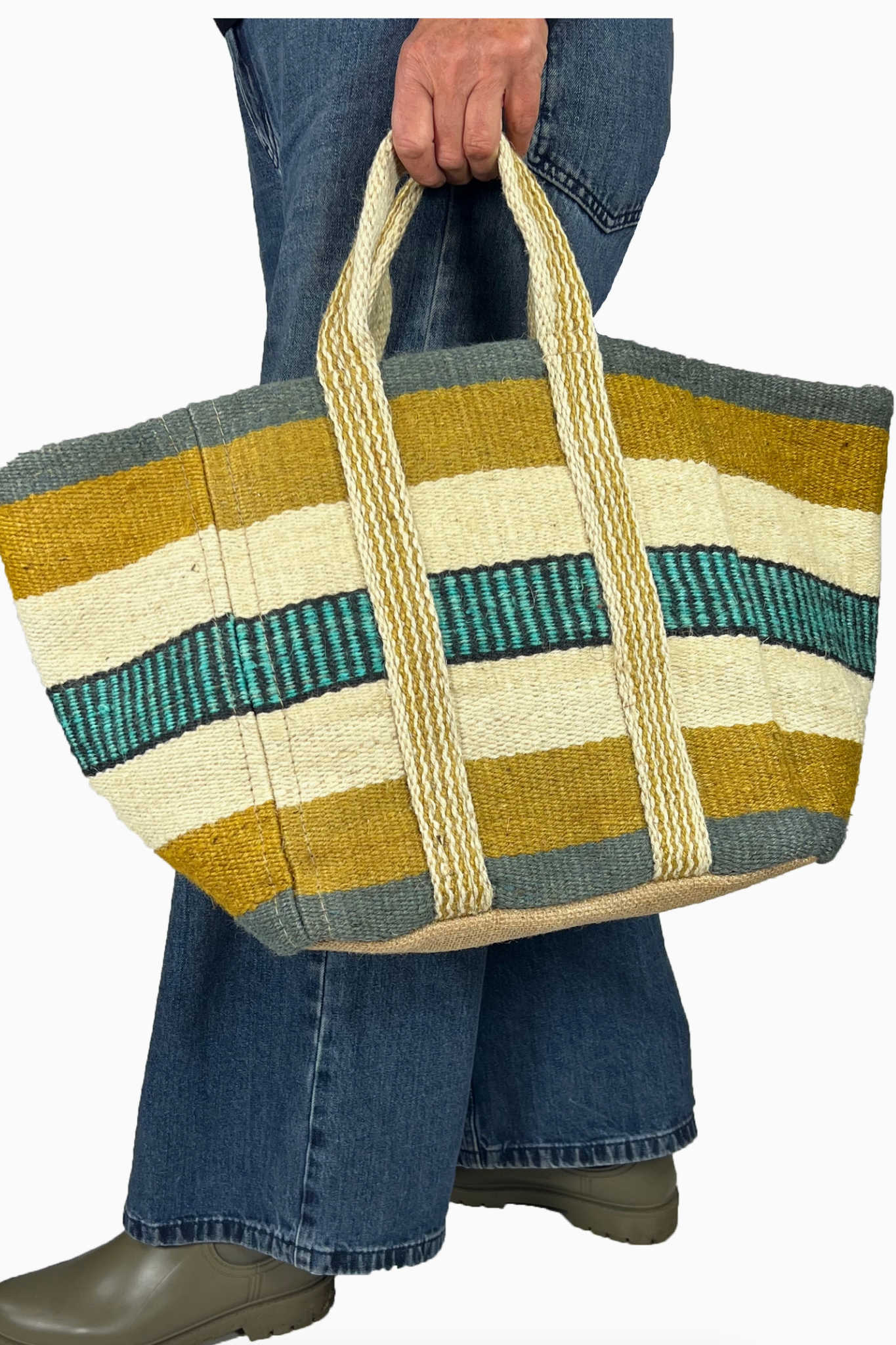Square Kilm Bag Khaki/Natural