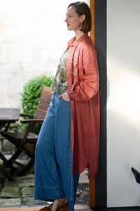 relaxed ivy long sleeve linen shirt dress