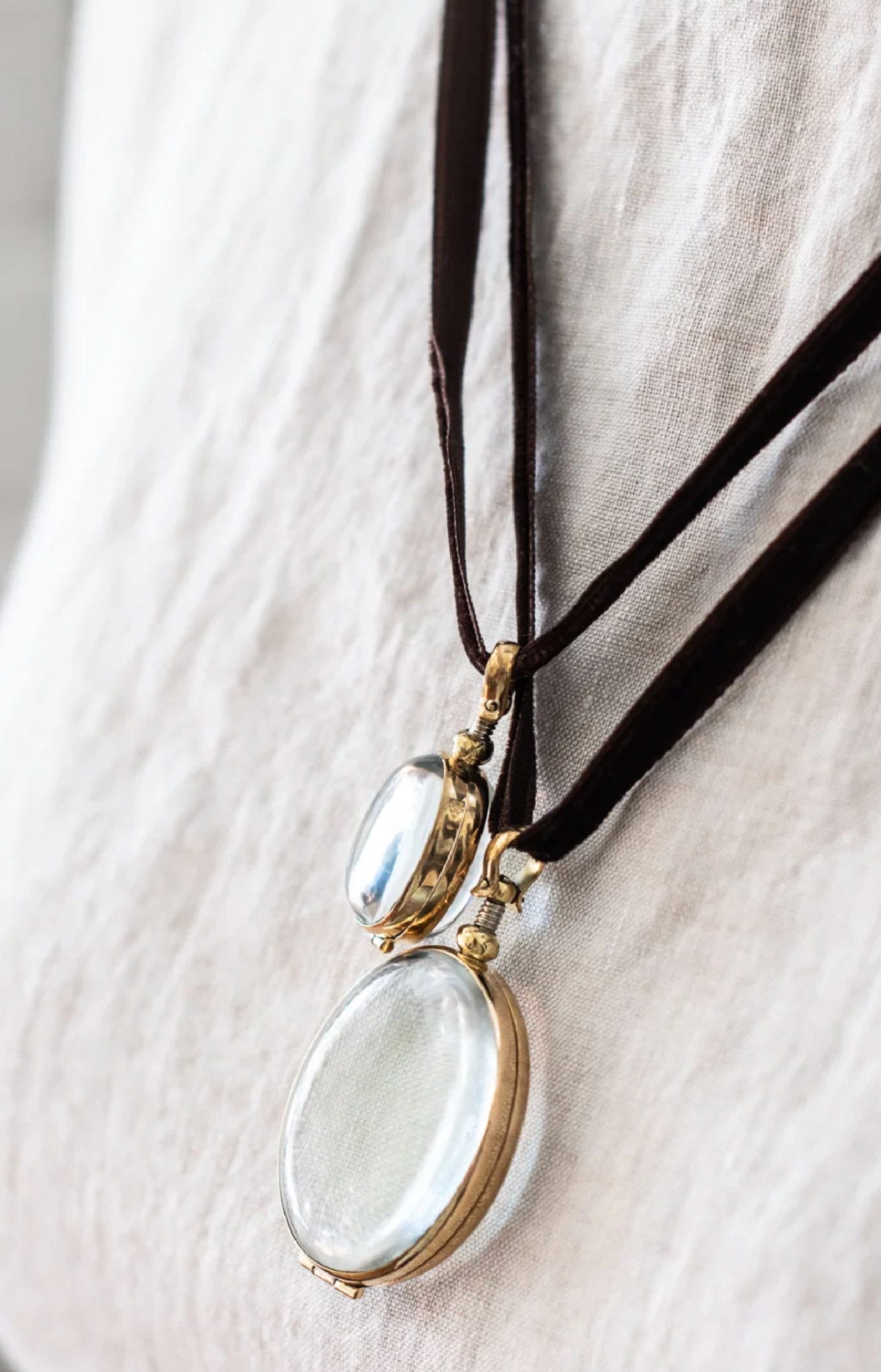 Rock Crystal Locket Oval lge