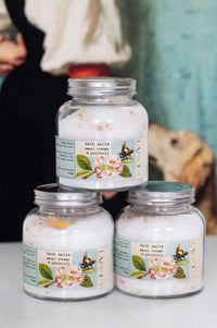 Sweet orange bath salts in jars