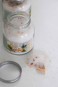 Sweet orange bath salts in a jar