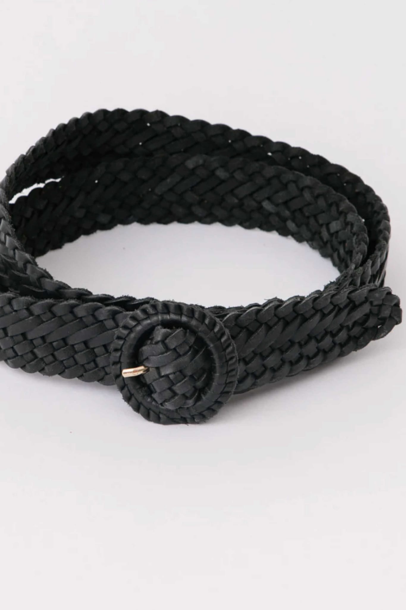 Weave Me This Way Leather Belt Black