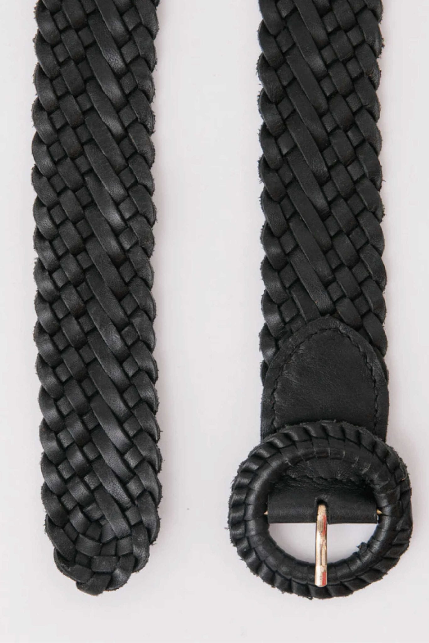 Weave Me This Way Leather Belt Black