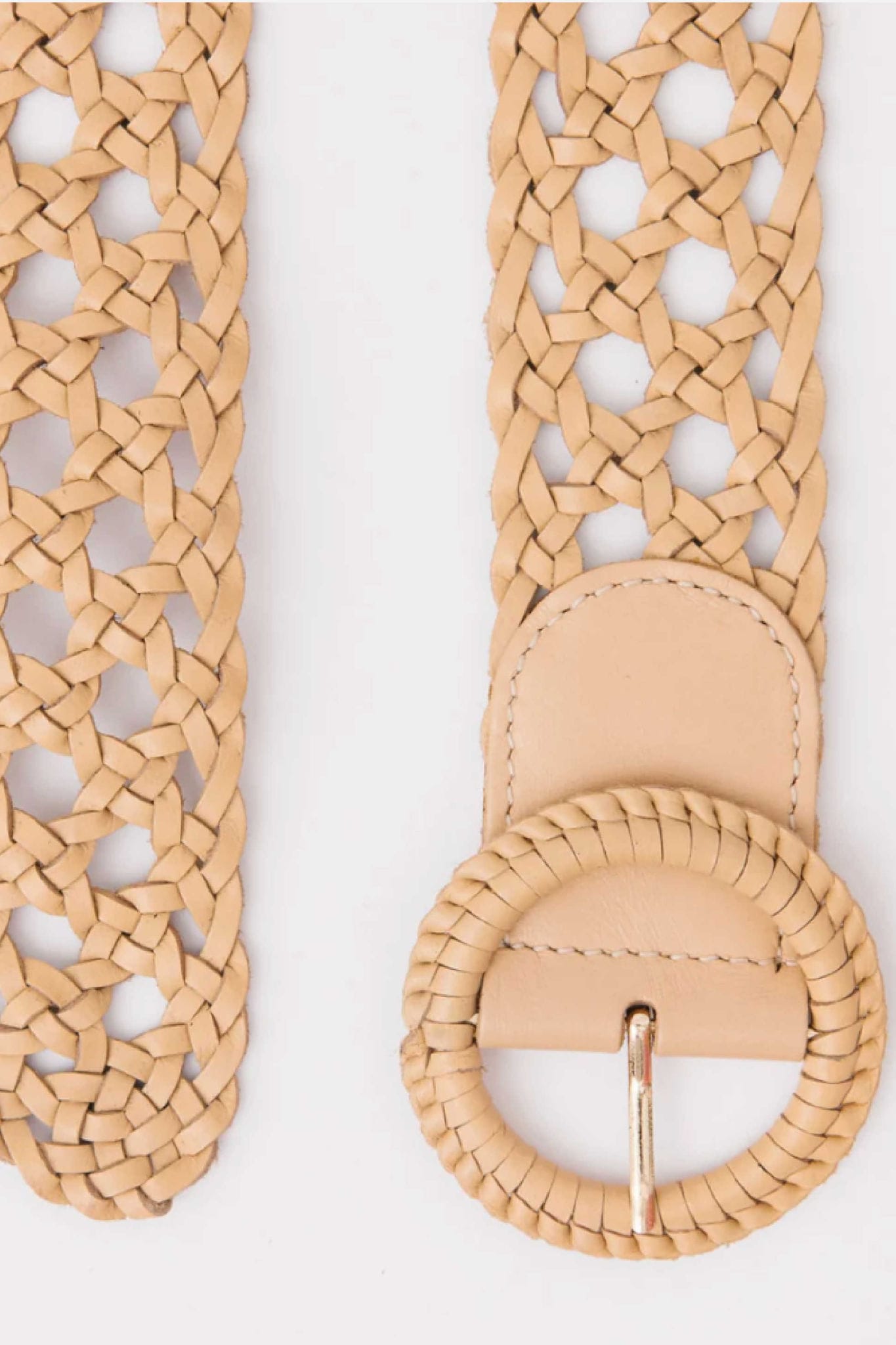 Weavie Nicks Leather Belt Beige