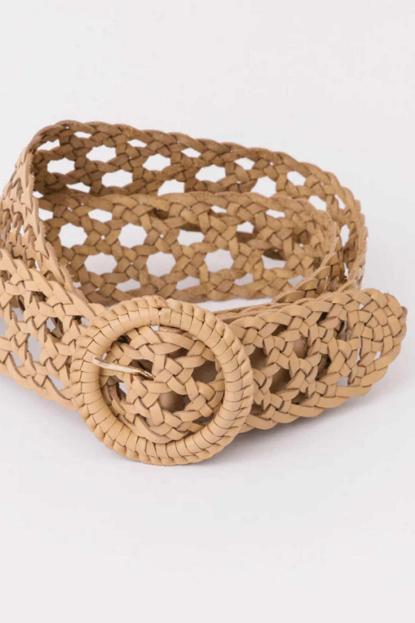 Weavie Nicks Leather Belt Beige