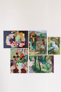 Colorful art prints.