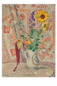 Art print of a nature morte floral arrangement in vase.