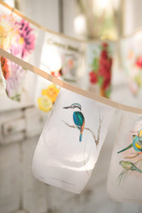 Vintage Australian bird garland with flowers