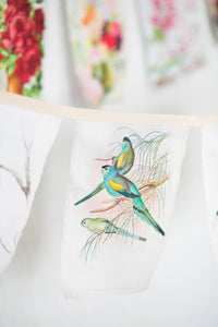 Vintage Australian bird garland with flowers