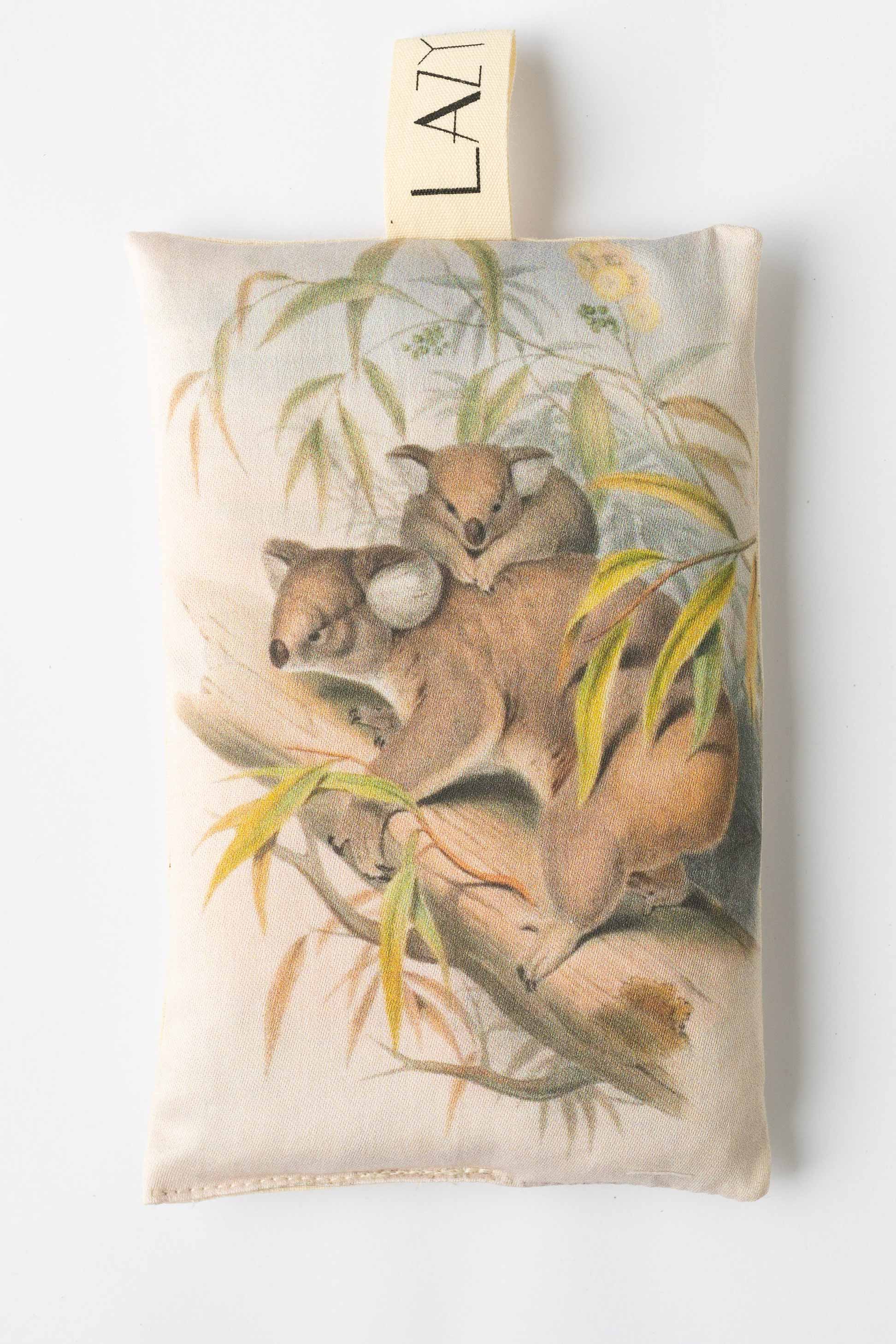 Koala scented sachet with koala illustration.