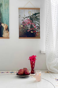 PuckArtPrints floral print with pink flowers and vase