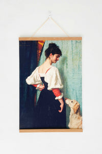 Woman with dog portrait